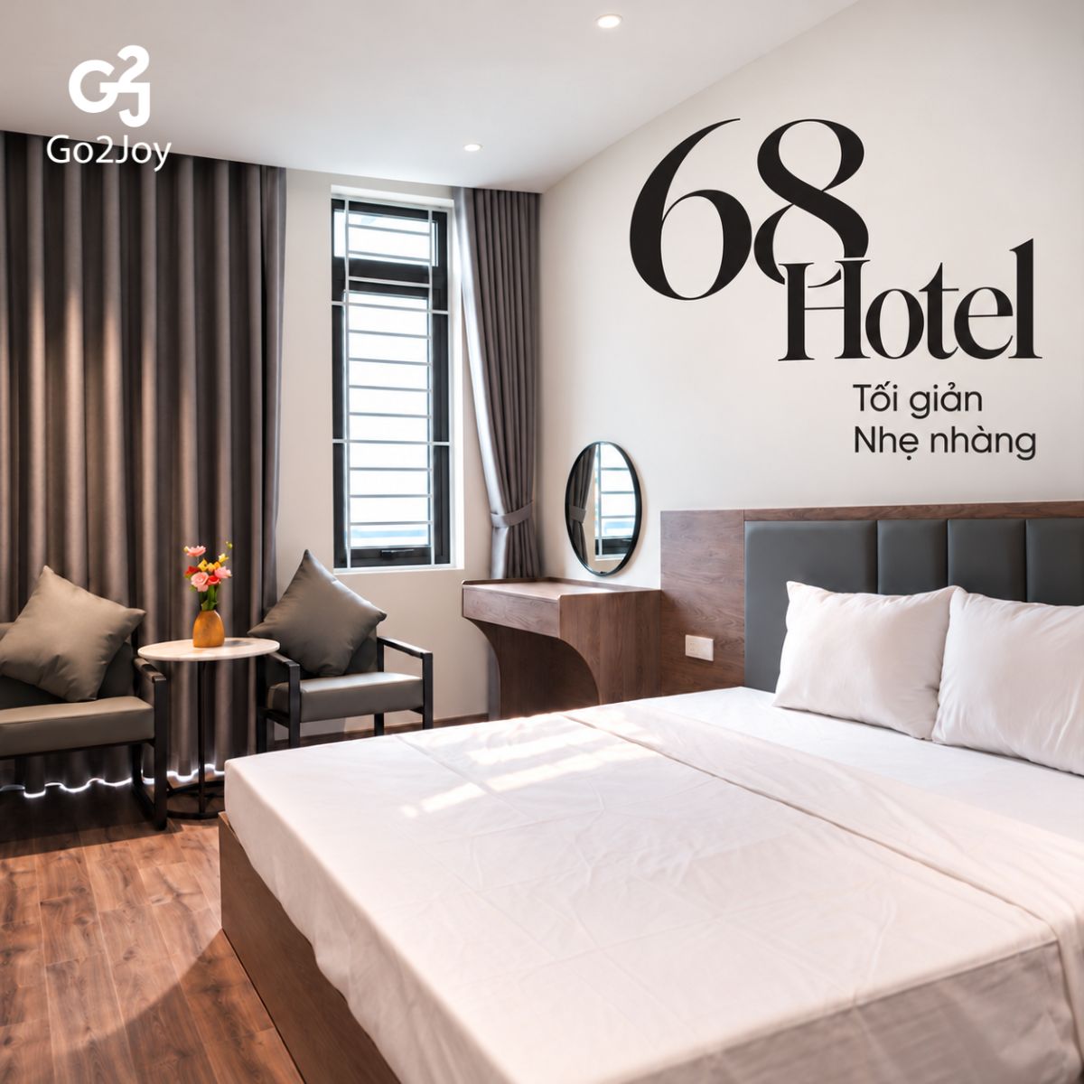 68 Hotel với phòng tối giản nhẹ nhàng cho buổi hẹn 20/10