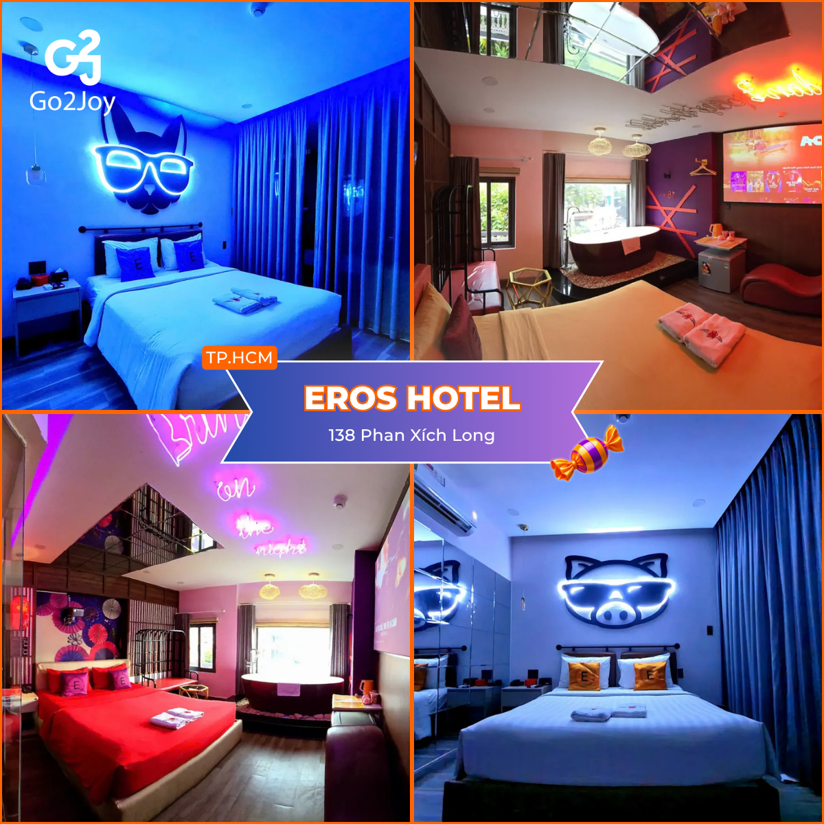 Eros Hotel với nhiều concept phòng màu sắc cho hẹn hò Halloween tại TP.HCM