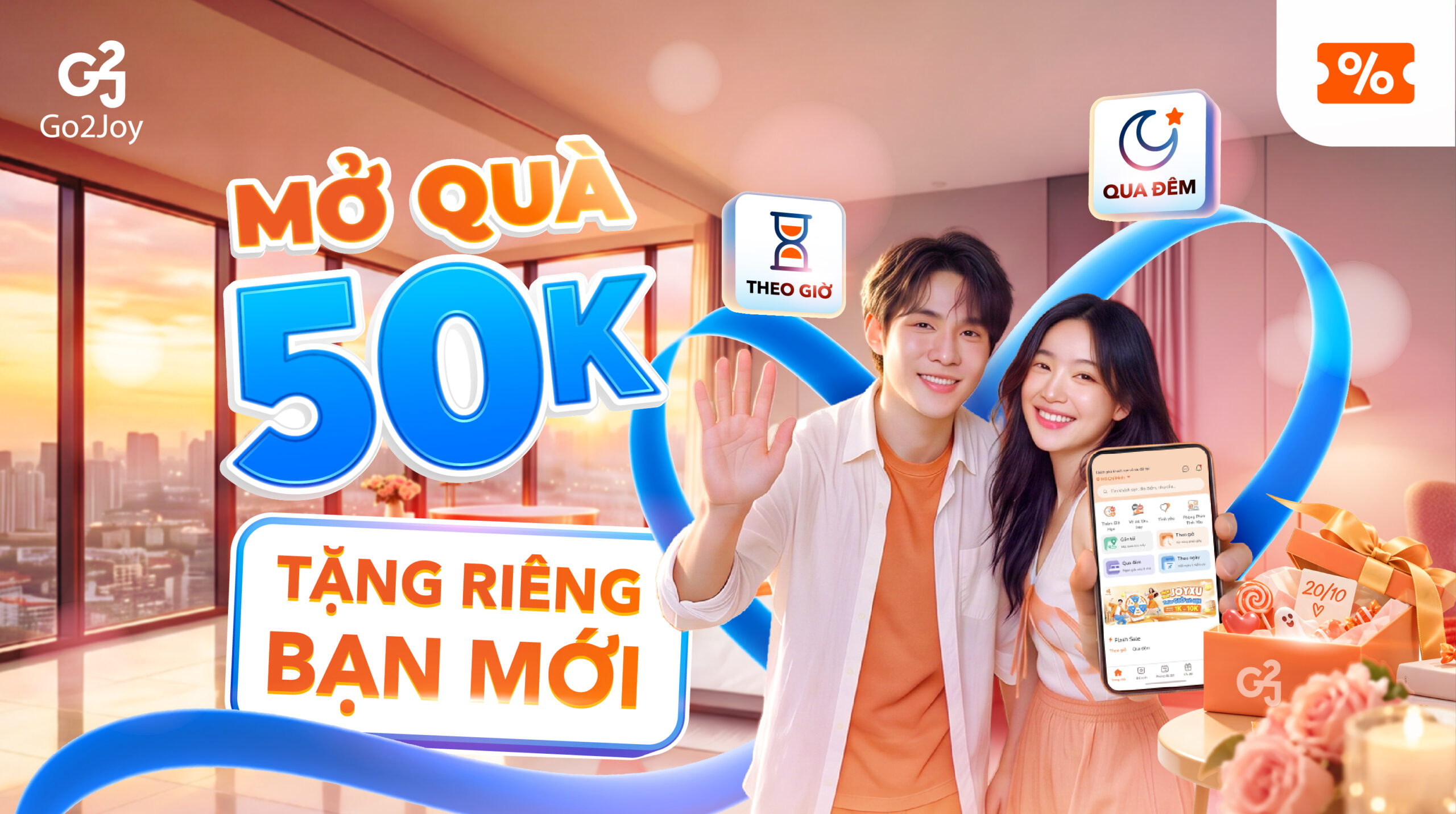 Ưu đãi 50K dành cho người dùng mới đặt phòng trên Go2Joy